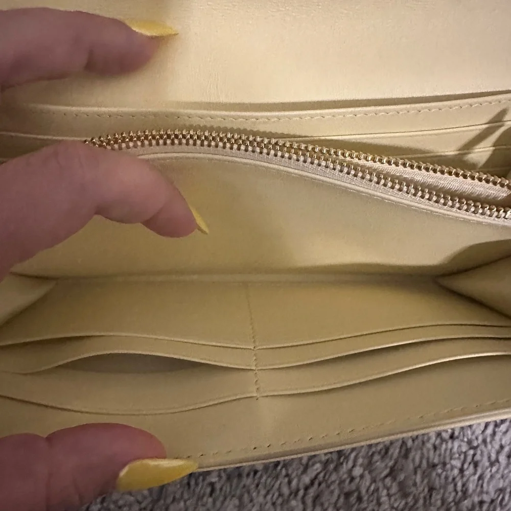 Dior Cream Quilted Wallet with Cannage Pattern